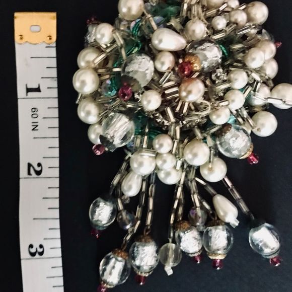 Brooch, Vintage Hand Crafted Mixed Media - Picture 6 of 12